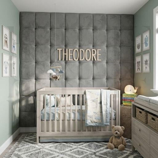 Soft Padded Tufted Grid Safety Wall Panels & Protective Floating Headboard