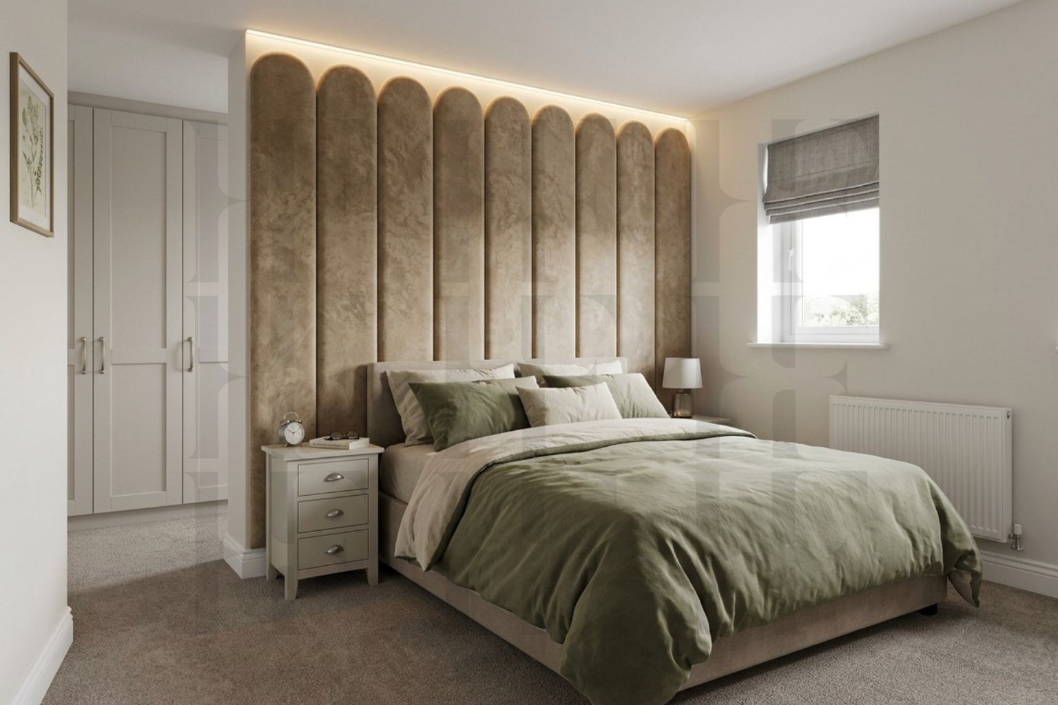 Modern Arched Boys Wall Panels – Sleek Architectural Bedroom Decor