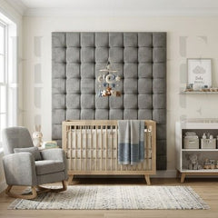 Soft Padded Tufted Grid Safety Wall Panels & Protective Floating Headboard