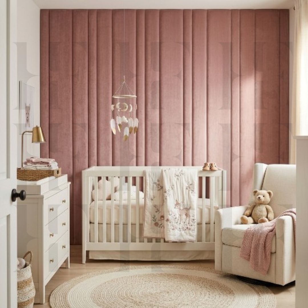 Kids Soft Wall Padding Panels Floating Headboard Vertical Slats Playroom Bed