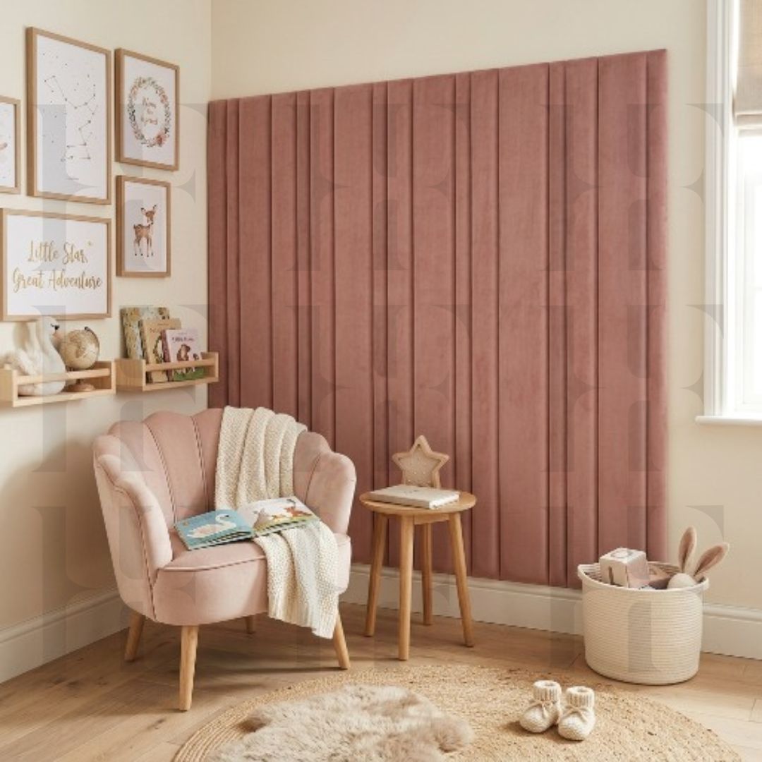 Kids Soft Wall Padding Panels Floating Headboard Vertical Slats Playroom Bed