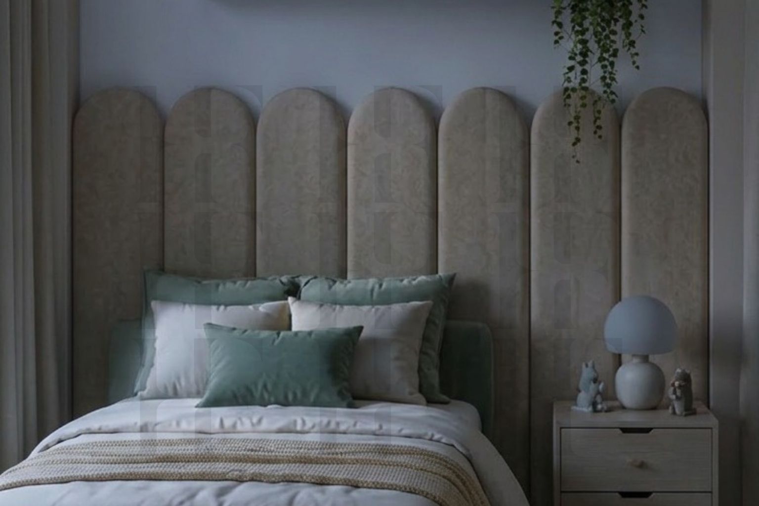 Modern Arched Boys Wall Panels – Sleek Architectural Bedroom Decor