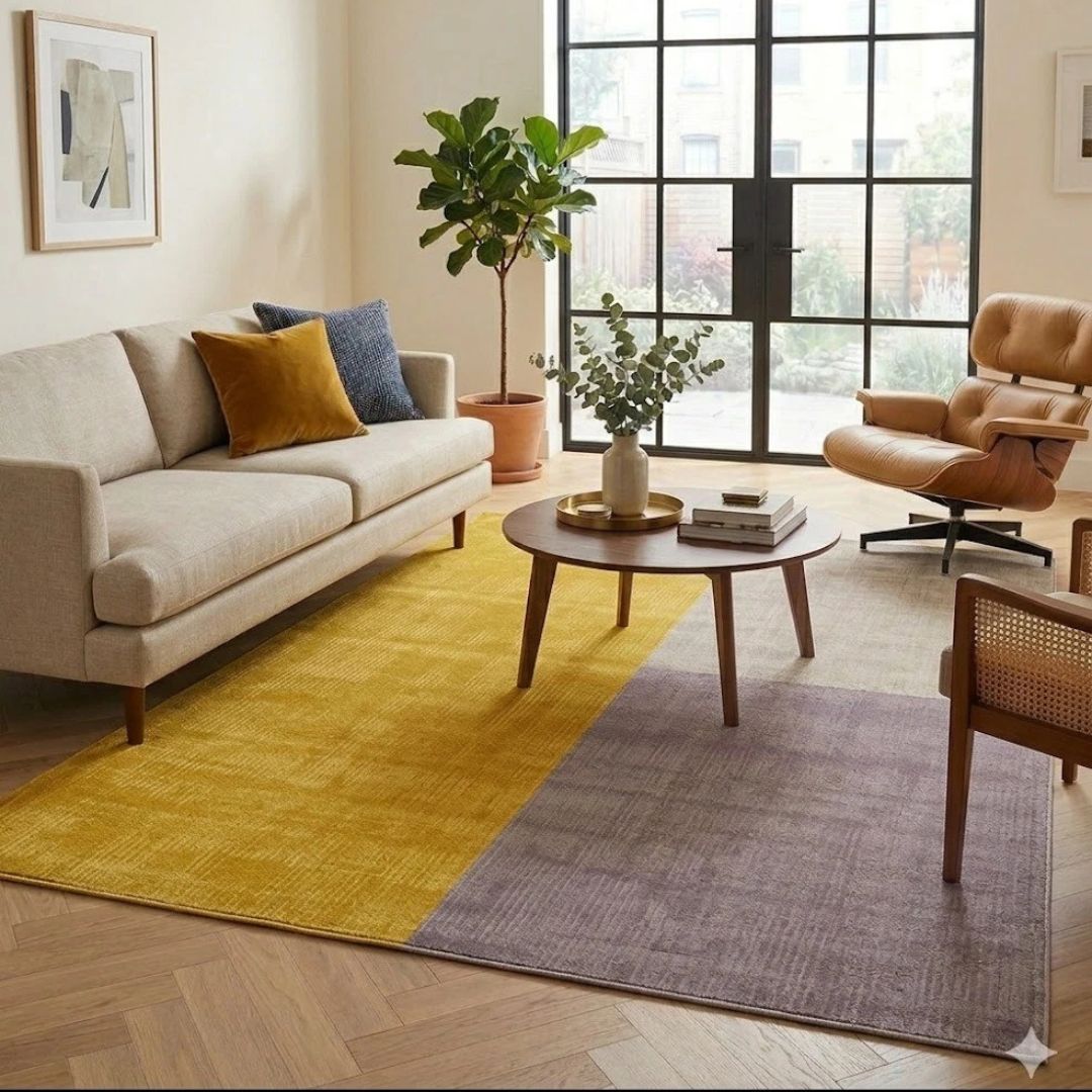 Mustard Contemporary Reko Rug for Bedroom Livingroom 200x300cm By Asiatic RRP440