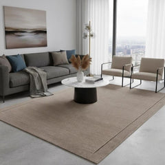 York Taupe Wool Rug Contemporary 60x120cm M&S Living Room Bedroom Asiatic RRP550