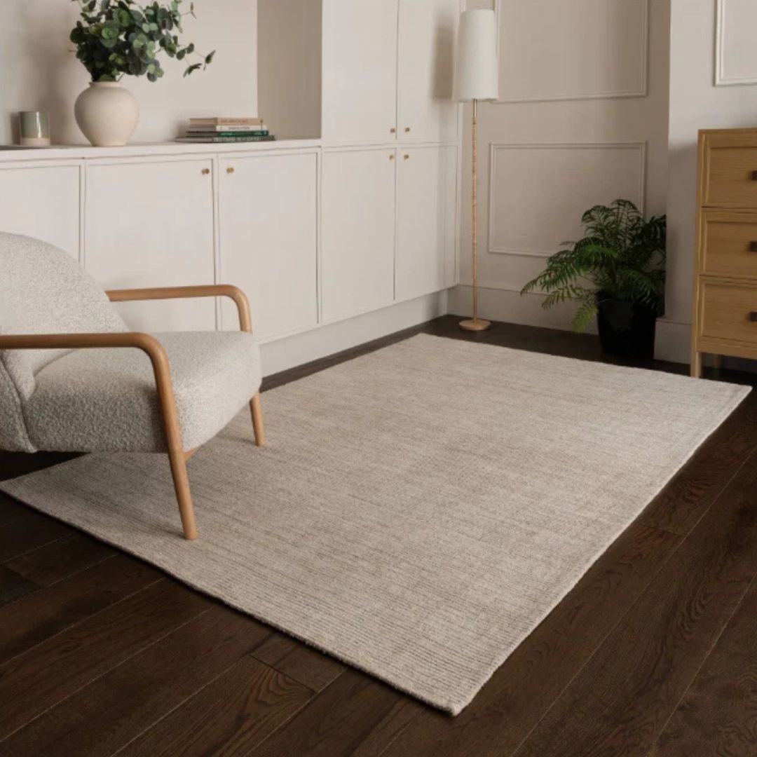Asiatic Hazy Putty Rug 200x290cm Large Handwoven Wool Contemporary M&S RRP800