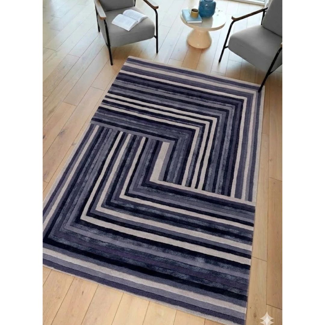 Matrix Network Indigo Wool Rug Bedroom & Livingroom 200x300cm, Asiatic RRP440