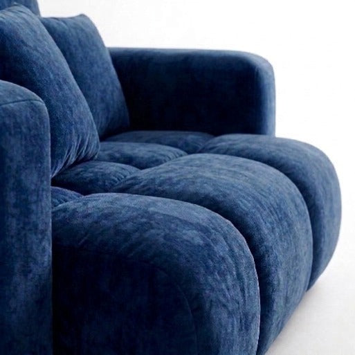 Aria Modern Blue Velvet Accent Armchair (1-Seater)