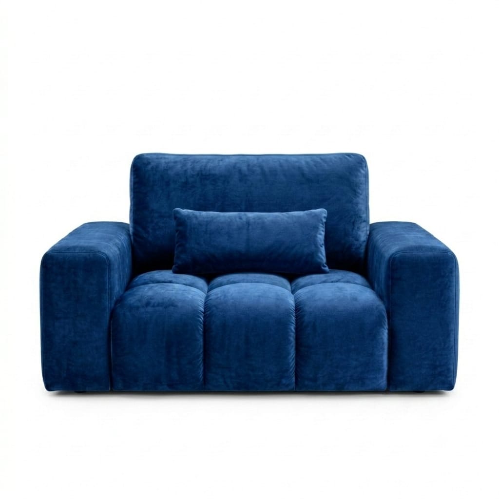 Aria Modern Blue Velvet 3-Seater L-Shape Sectional Sofa
