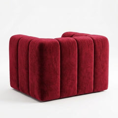 Crimson Modern Velvet Accent Grid Armchair (1-Seater)
