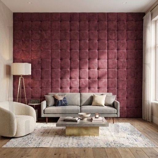 Luxury Square Button-Tufted Upholstered Wall Panels & Floating Headboard