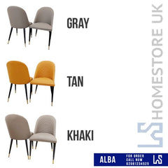 Alba Leather Dining Chair, Multiple Colours