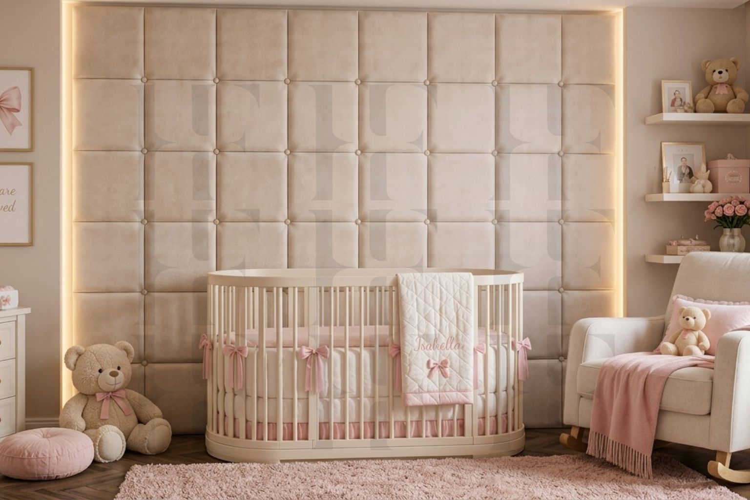Safe & Soft Cushioned Tufted Wall Padding – Cozy Kids' Room Decor