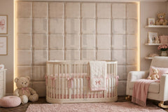 Safe & Soft Cushioned Tufted Wall Padding – Cozy Kids' Room Decor