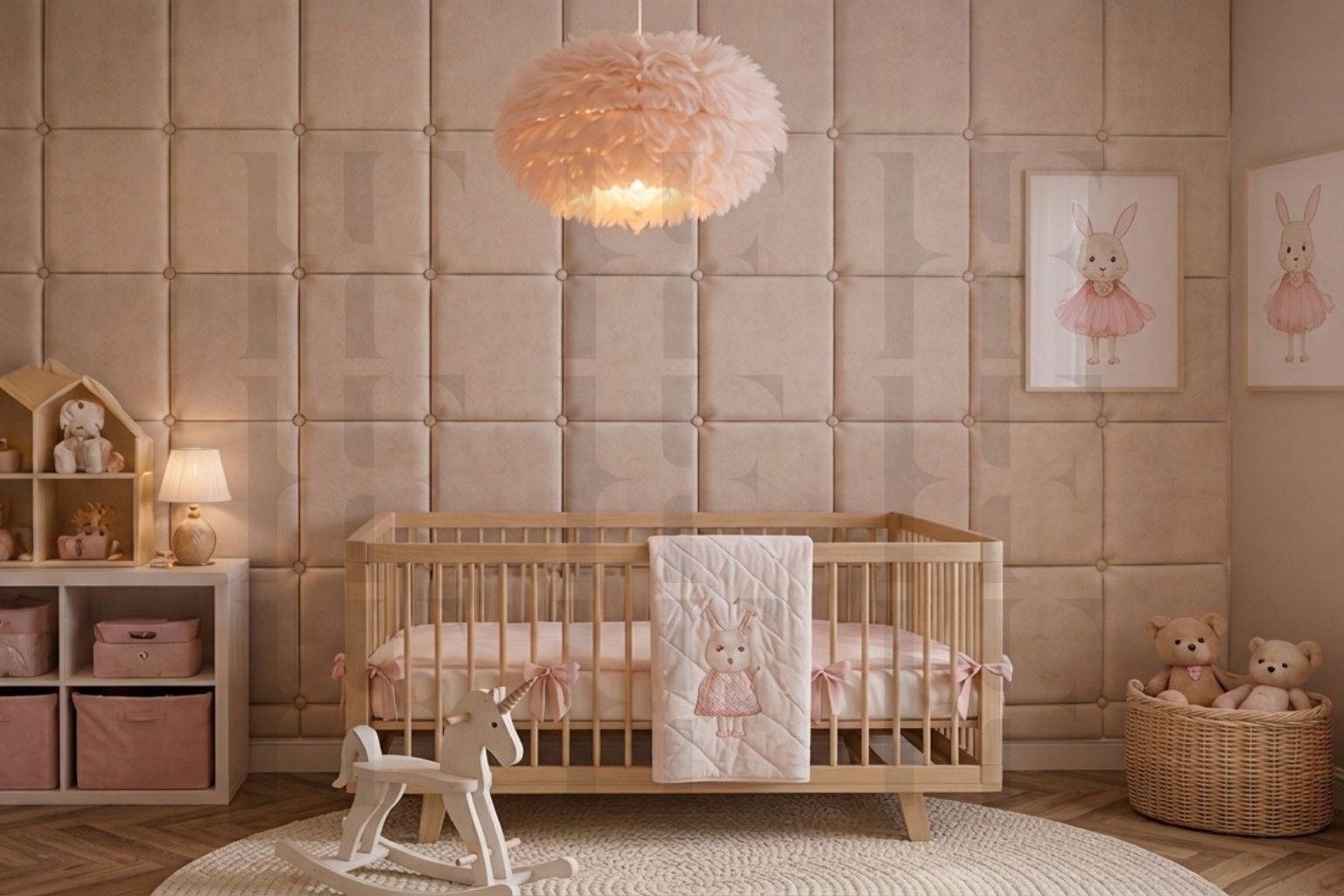 Safe & Soft Cushioned Tufted Wall Padding – Cozy Kids' Room Decor