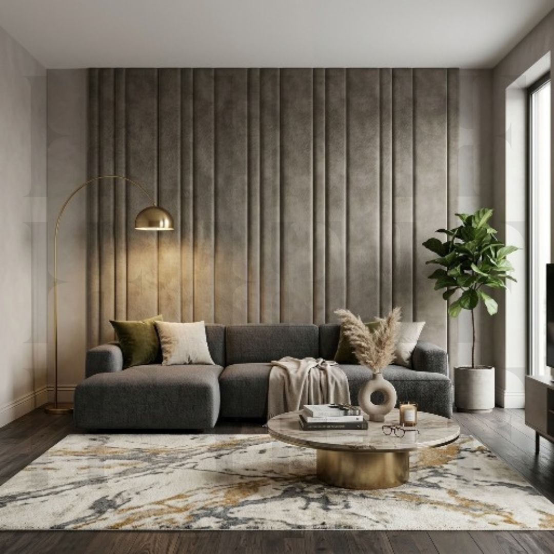 Luxury Upholstered Floating Headboard Vertical Slats Wall Panels Bed Board