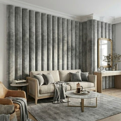 Luxury Upholstered Floating Headboard 3D Fluted Wall Panels Bed Board Backrest