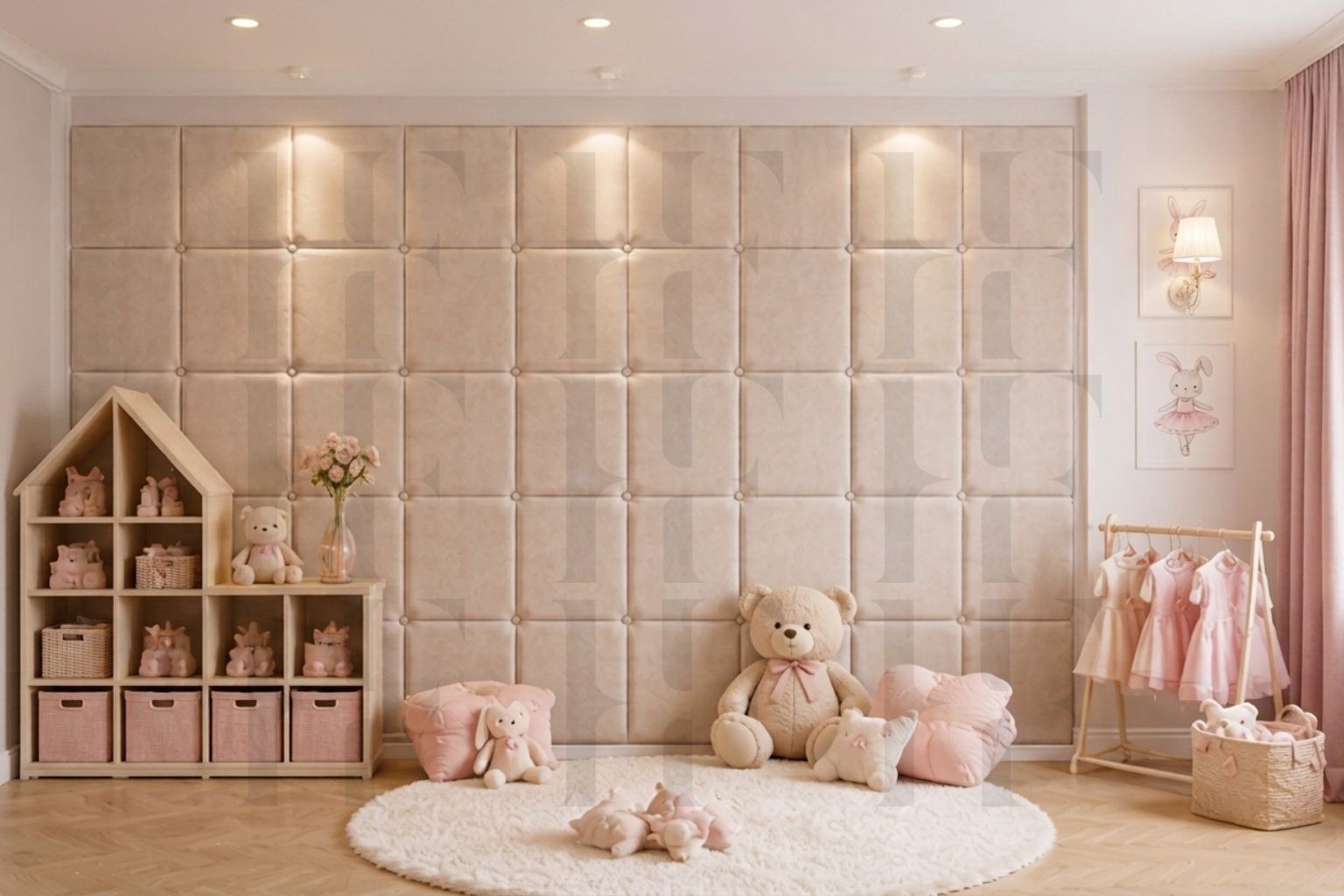 Safe & Soft Cushioned Tufted Wall Padding – Cozy Kids' Room Decor