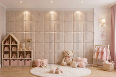 Safe & Soft Cushioned Tufted Wall Padding – Cozy Kids' Room Decor