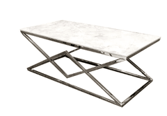 Vesta Coffee Table, Marble Table Top, White