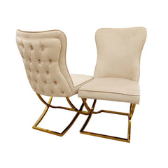 Sandhurst Velvet Dining Chair With Gold Pedestal, Multiple Colours