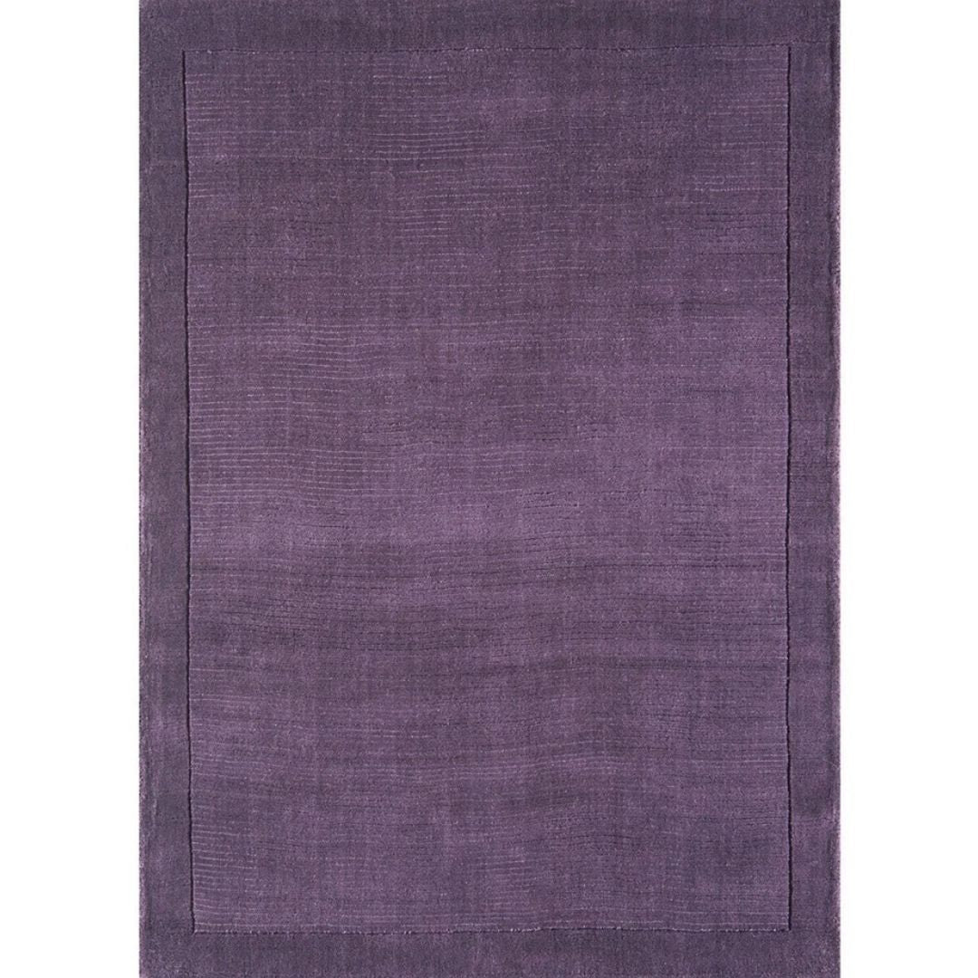 Purple York Wool Rug Contemporary 60x120cm Living Room Bedroom Asiatic RRP550