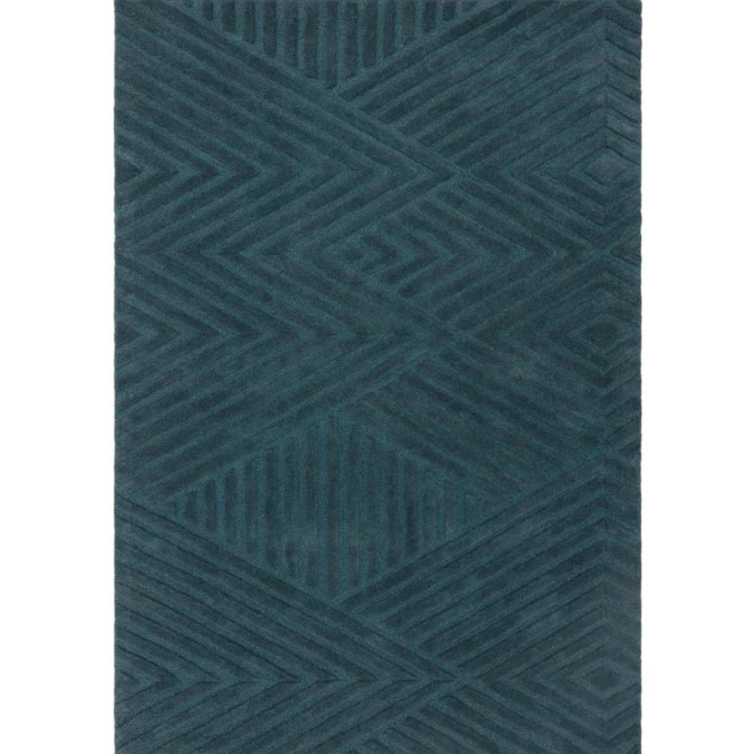 Teal Hague Premium Wool Rug  120x170cm,Living Room Bedroom By Asiatic RRP450