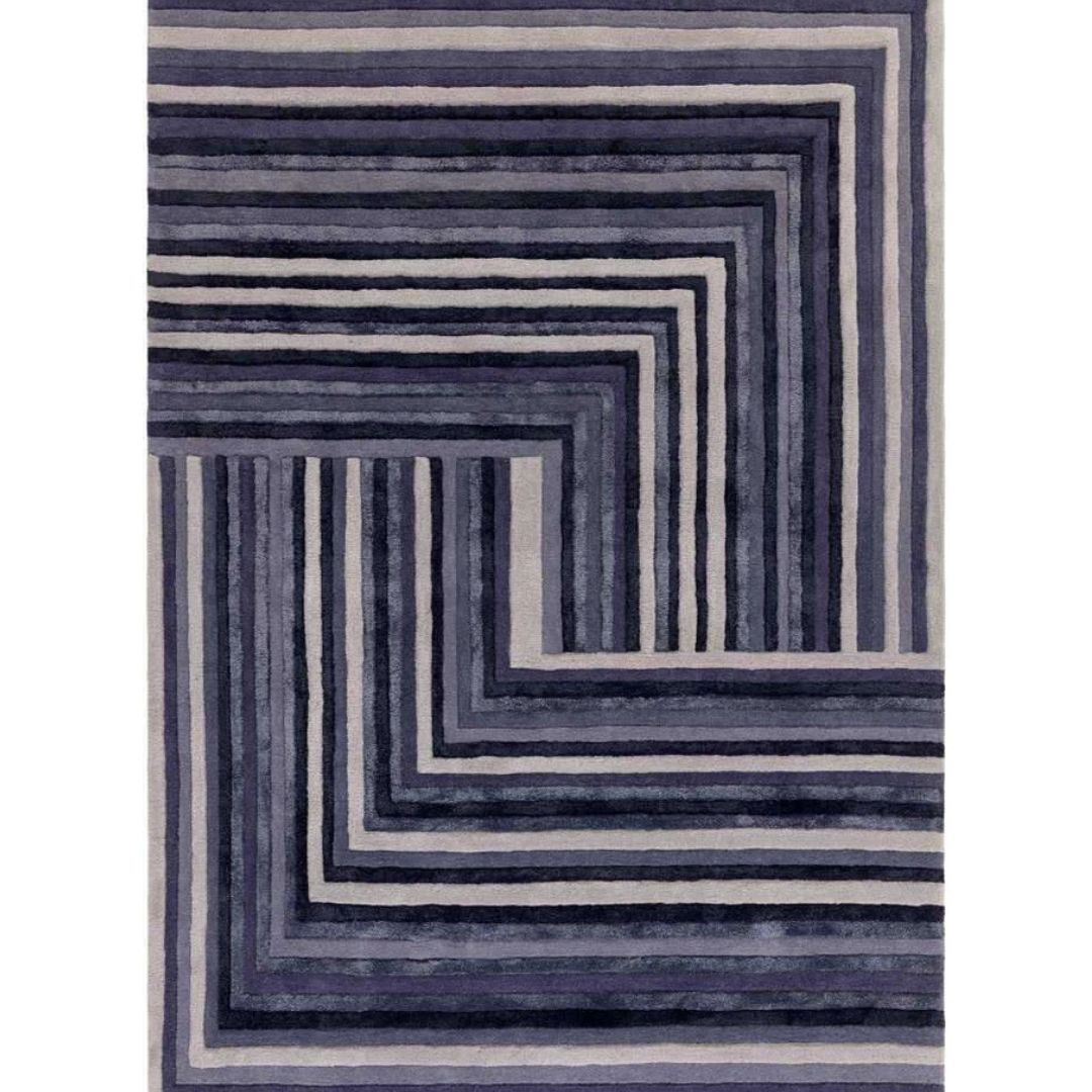 Matrix Network Indigo Wool Rug Bedroom & Livingroom 200x300cm, Asiatic RRP440