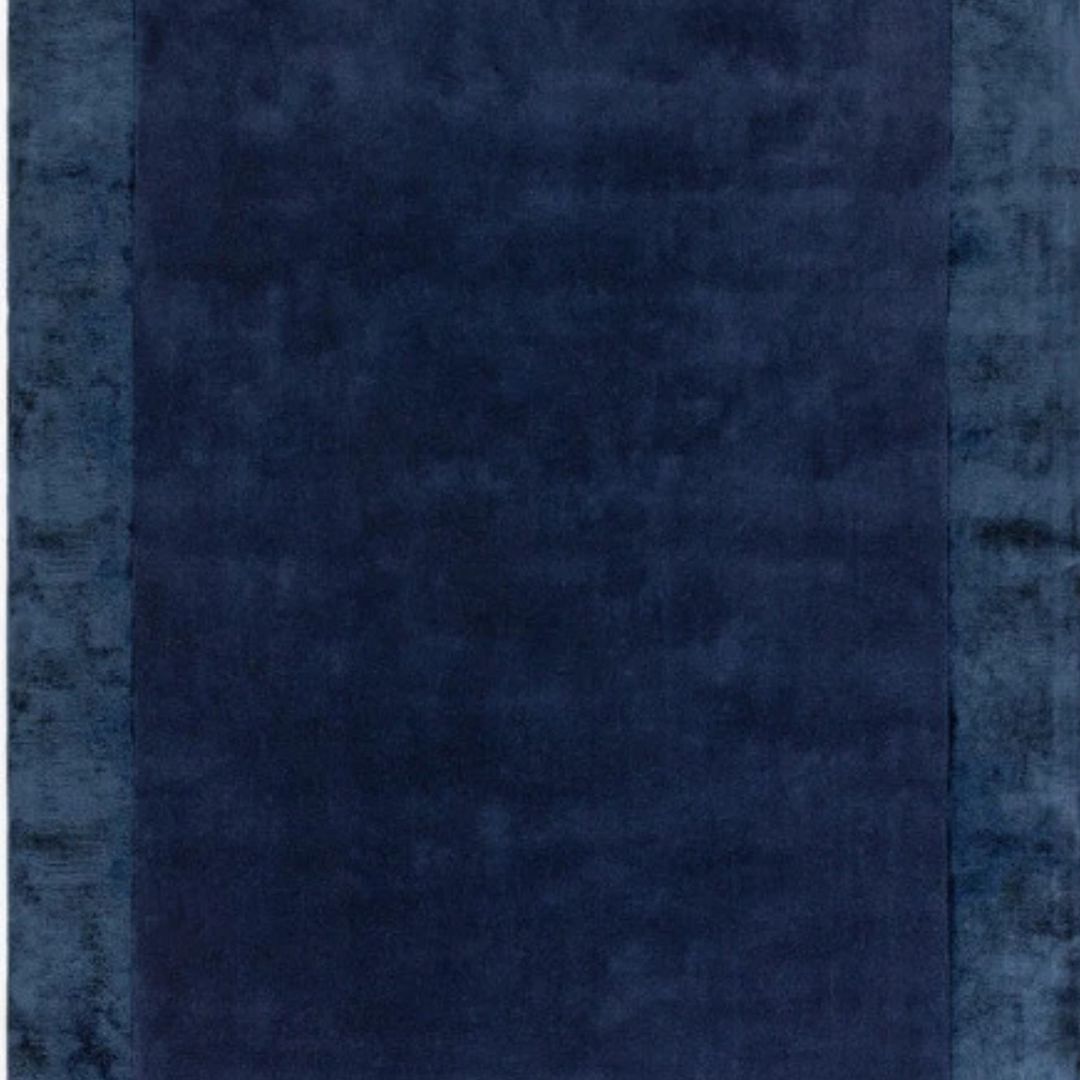Navy Ascot Wool Rug Contemporary 160x230cm Livingroom Bedroom By Asiatic RRP800