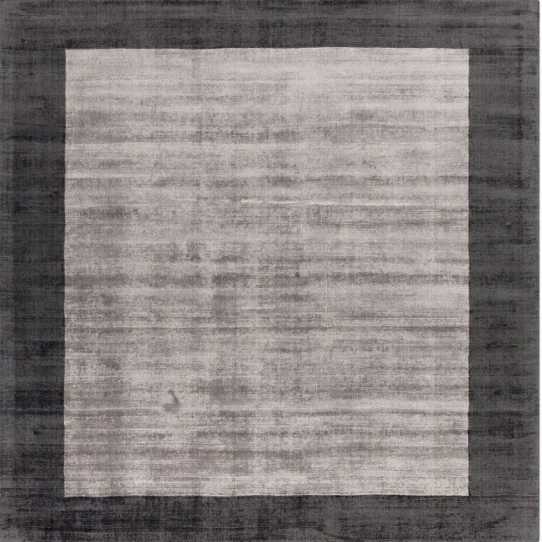 Silver Blade Border Contemporary Rug 200x200cm Livingroom Bedroom Asiatic RRP450