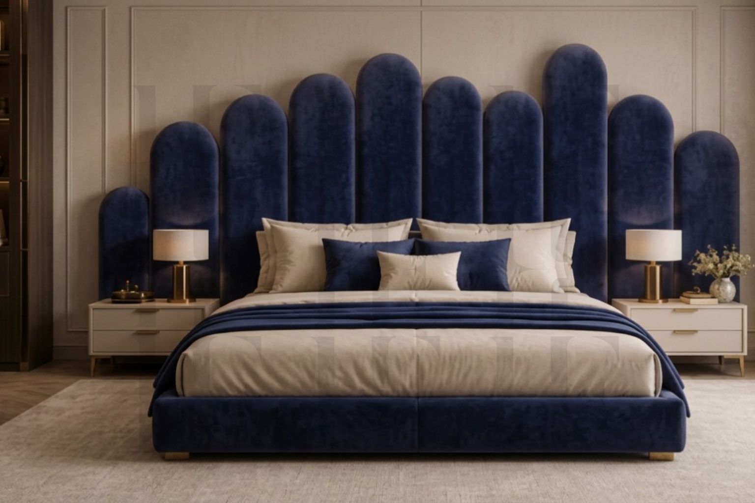 Luxury Arched 3D Upholstered Wall Panels – Premium Signature Feature Wall