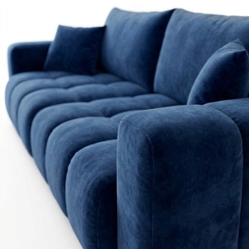 Aria Modern Blue Velvet 2-Seater Loveseat Sofa