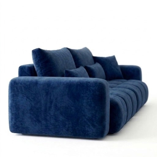 Aria Modern Blue Velvet 2-Seater Loveseat Sofa