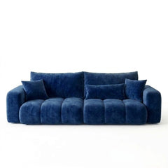 Aria Modern Blue Velvet 2-Seater Loveseat Sofa