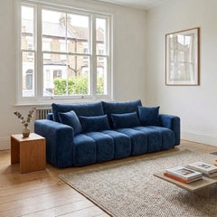 Aria Modern Blue Velvet 2-Seater Loveseat Sofa