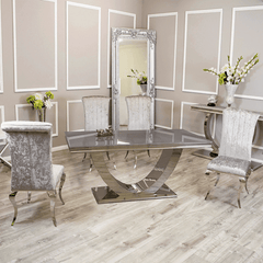 Arial Marble Dining Table With Nicole Chairs