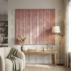 Girls Floating Headboard Vertical Slats Wall Panels Velvet Bed Board Cushion