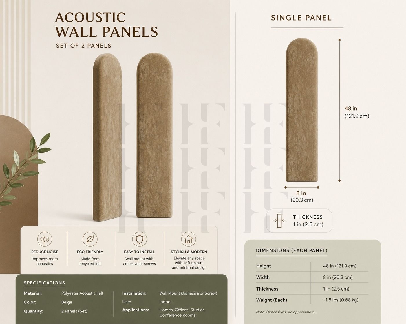Luxury Arched 3D Upholstered Wall Panels – Premium Signature Feature Wall