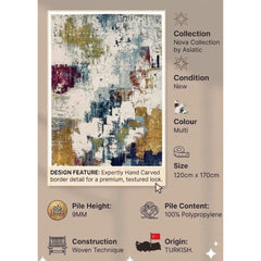 Multi Nova NV22 Contemporary Rug 120x170cm, Livingroom Bedroom Asiatic RRP310