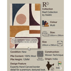 Connect Reef RF23 Multi Wool Rug 200x290cm,Modern Hand Woven By Asiatic RRP400