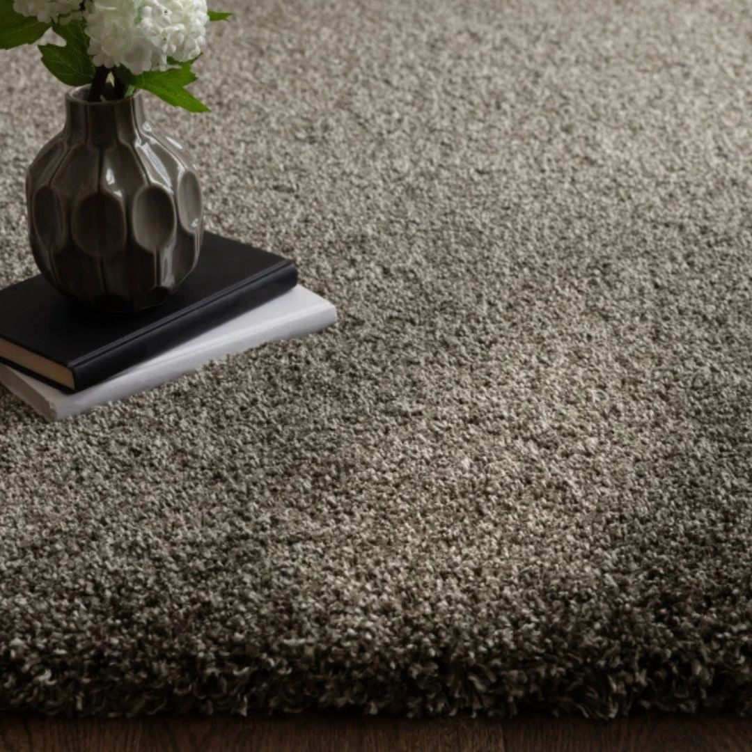 Shaggy Thick Charcoal Rug 160x230cm, Chic Living Room Bedroom By Asiatic RRP 400