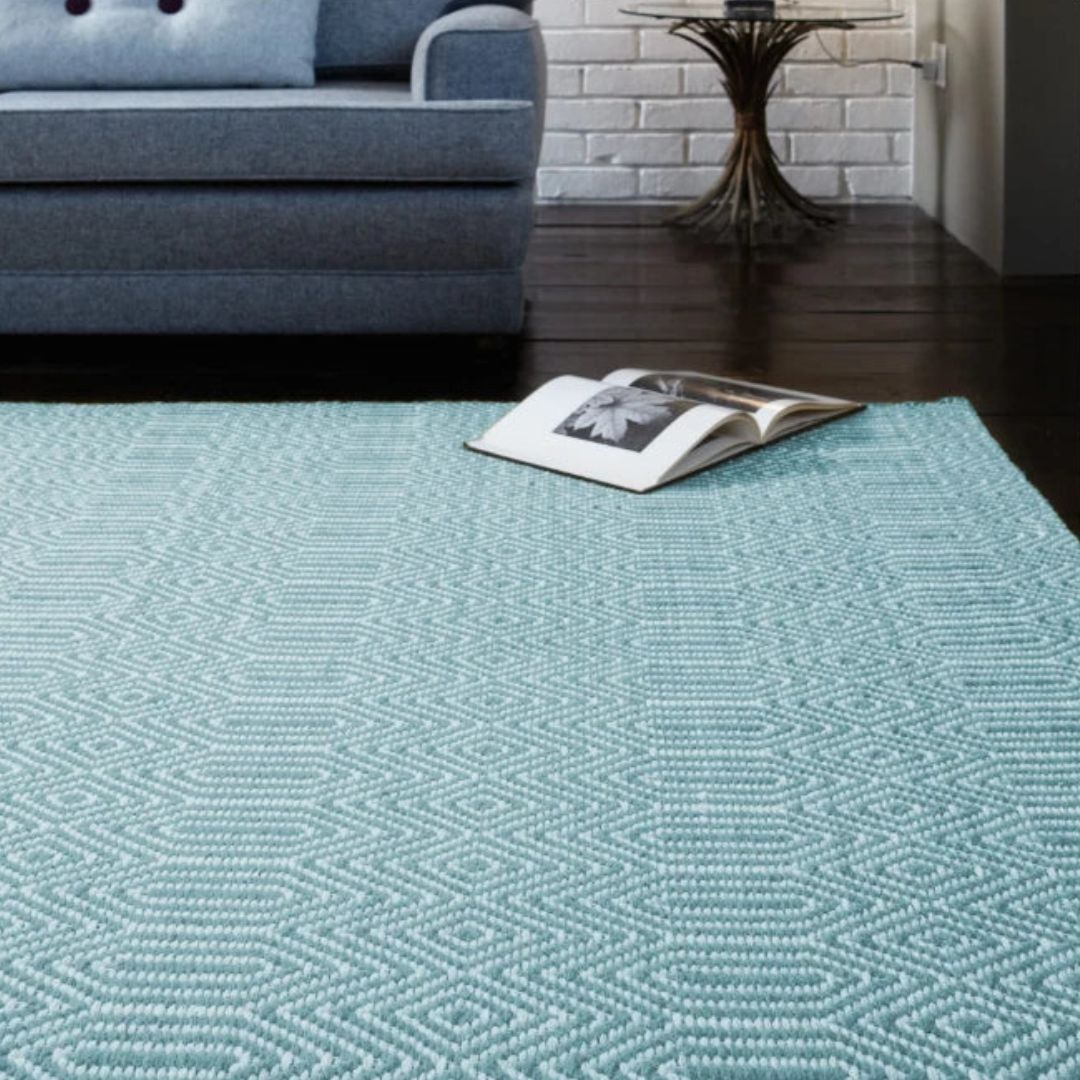 Duck Egg Sloan Rug 160x230cm M&S, Living Room & Bedroom By Asiatic RRP550
