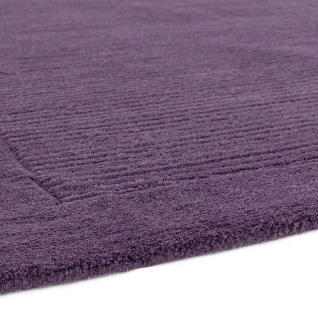 Purple York Wool Rug Contemporary 60x120cm Living Room Bedroom Asiatic RRP550