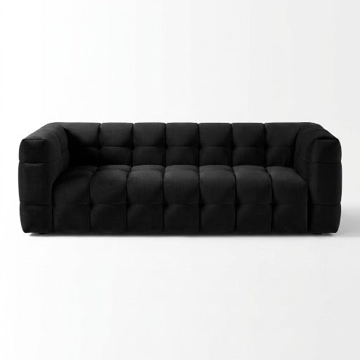 Modern Velvet 2-Seater Grid Tufted Loveseat