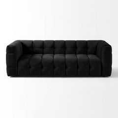Modern Velvet 3-Seater Grid Tufted Sofa
