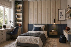 Modern Arched Boys Wall Panels – Sleek Architectural Bedroom Decor
