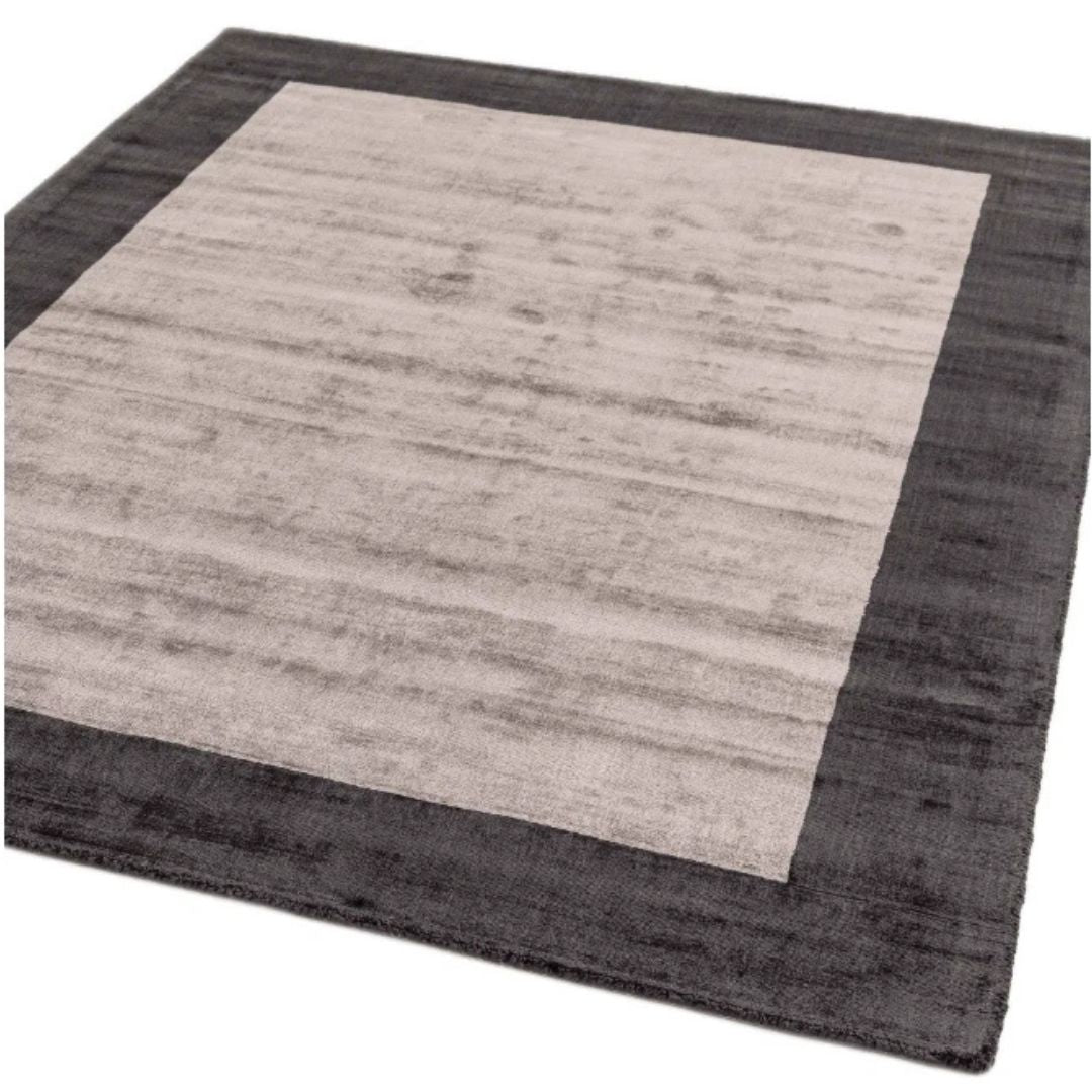 Silver Blade Border Contemporary Rug 200x200cm Livingroom Bedroom Asiatic RRP450