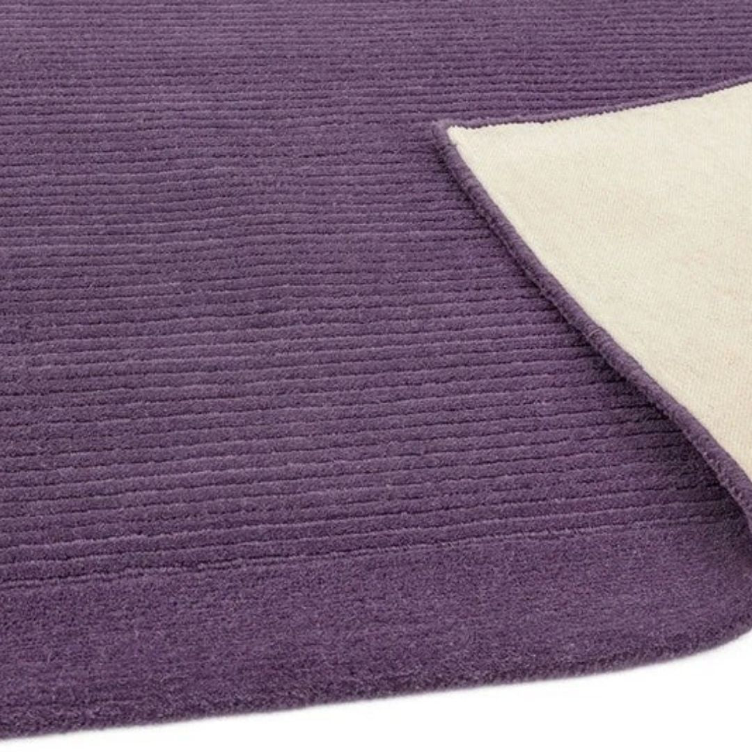 Purple York Wool Rug Contemporary 60x120cm Living Room Bedroom Asiatic RRP550