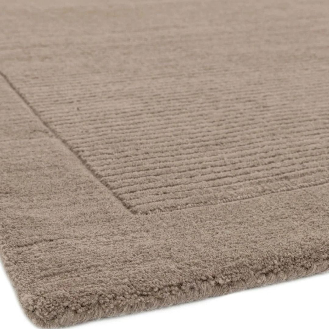 York Taupe Wool Rug Contemporary 60x120cm M&S Living Room Bedroom Asiatic RRP550