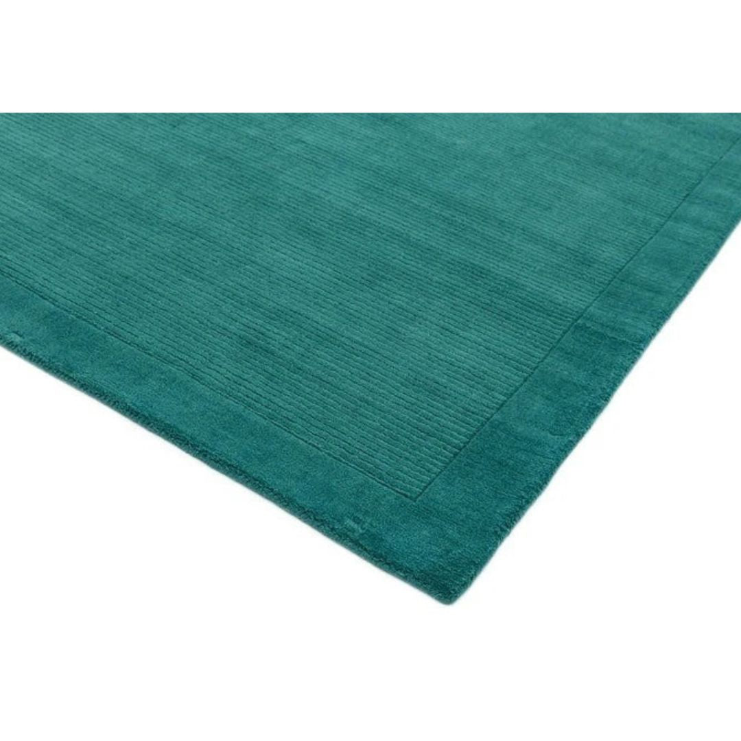 York Teal Wool Rug Contemporary 60x120cm M&S Living Room Bedroom Asiatic RRP550