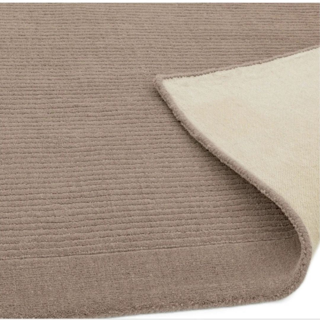 York Taupe Wool Rug Contemporary 60x120cm M&S Living Room Bedroom Asiatic RRP550